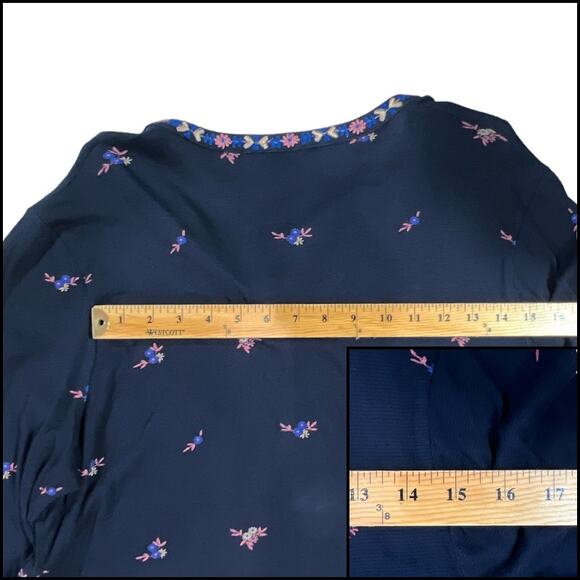 Lucky Brand Floral Sweater Top Size XL Black Algodon Viscose Linen Size XL - Picture 8 of 12